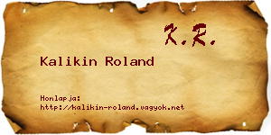 Kalikin Roland névjegykártya
